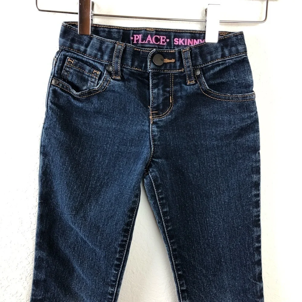 Childrens Place Girls Jeans, Skinny Dark Size 6